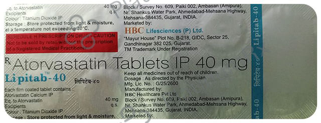 Lipitab 40mg Tablet 10s
