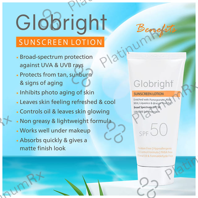 Globright Sunscreen Lotion SPF 50 (50ml Each) 4 Tube