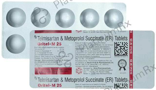 Oritel M 40/25mg Tablet 10s