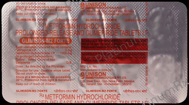 Glimison M 2/1000mg Forte Tablet SR 10s
