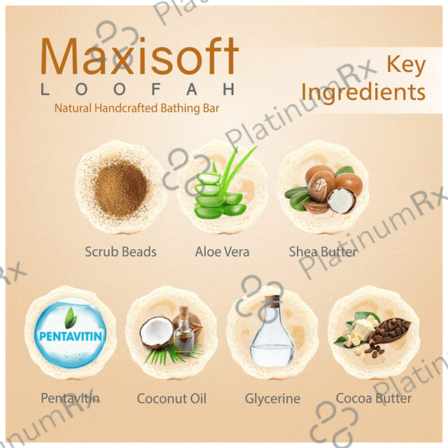 Maxisoft Loofah Exfoliating Bathing Bar (75gm Each) 6 units