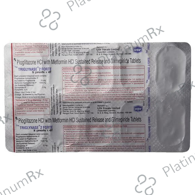 Triglynase Forte 2/1000/15mg Tablet SR 10s
