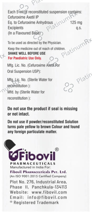 Cefurovil 125mg Dry Syrup 30ml