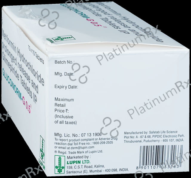 Gluconorm G 0.5/500mg Tablet PR 10s