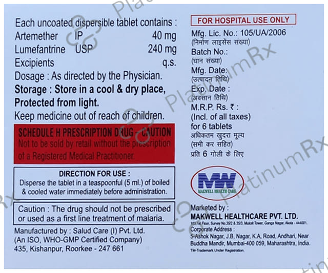 Almart 40/240mg Tablet DT 6s