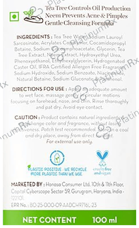 Mamaearth Tea Tree Face Wash 100ml