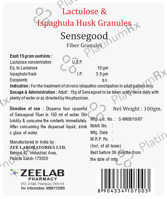 Sensegood 3.5/10000mg Fiber Granules 100gm
