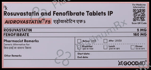 Aidrovastatin F5/160mg Tablet 10s