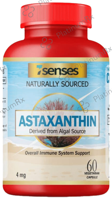 7Senses Astaxanthin 4mg Vegetarian Capsule (60 Each) 1 Bottle