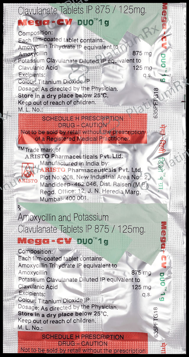 Mega CV Duo 875/125mg Tablet 6s