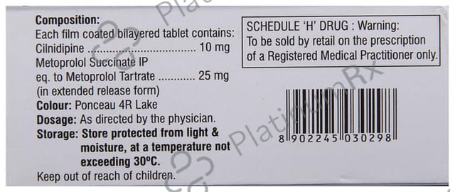 Cilacar M 10/25mg Tablet ER 10s