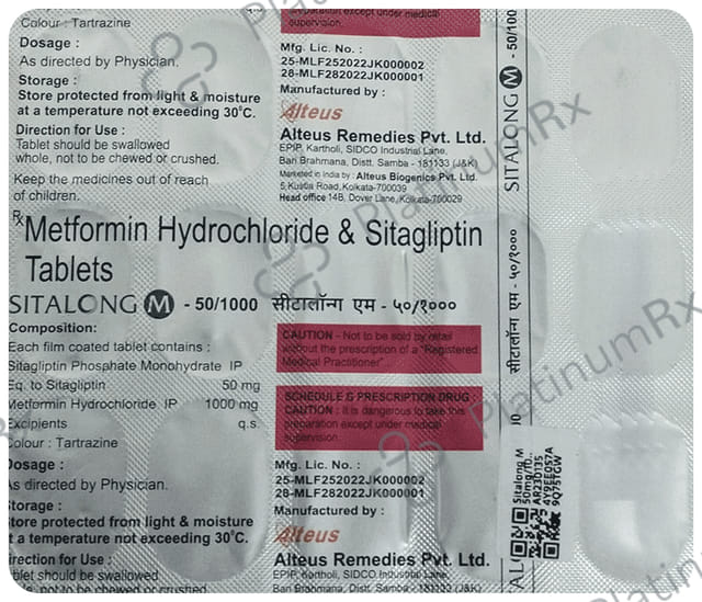 Sitalong M 50/1000mg Tablet SR 15s