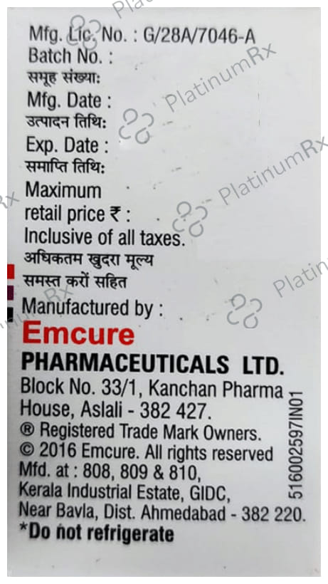 Encicarb 100mg/2ml (50mg/ml) Injection 2ml