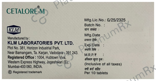 Cetalore M 5/10mg Tablet 10s