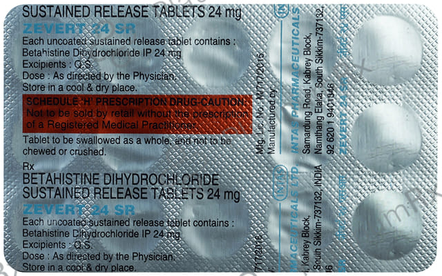 Zevert 24mg Tablet SR 14s