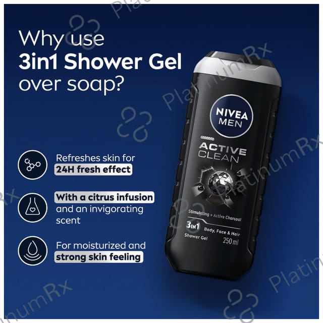 Nivea Men Shower Gel for Body Skin & Hair Active Clean 250 ml