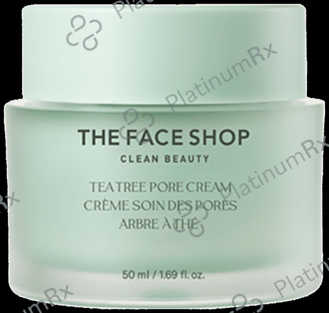 The Face Shop Tea Tree Pore Cream With Ip- Bha, Pha & Hyaluronic Acid, Ideal Moisturizer For Pore Care, Acne Prone & Sensitive Skin