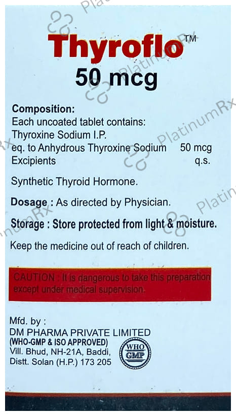 Thyroflo 50mcg Tablet 120s