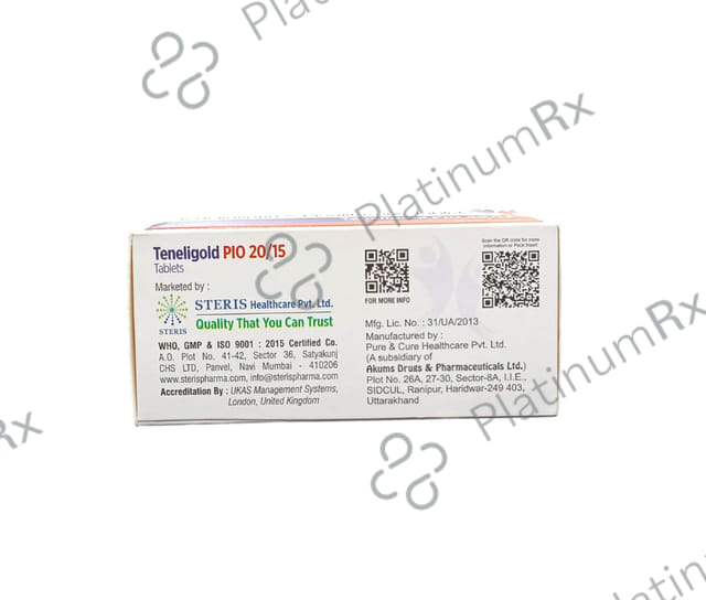 Teneligold Pio 20/15mg Tablet 10s