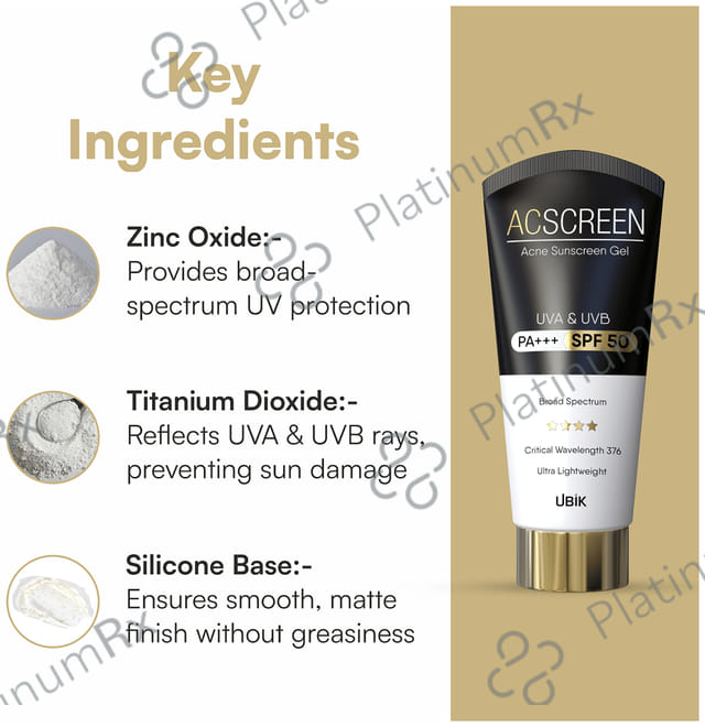 Acscreen Oil Control SPF 47 Sunscreen Gel 50ml