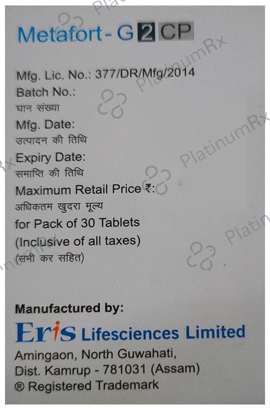 Metafort G2 CP PR 2/500mg Tablet 30s