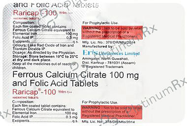 Raricap 100/0.3mg Tablet 10s