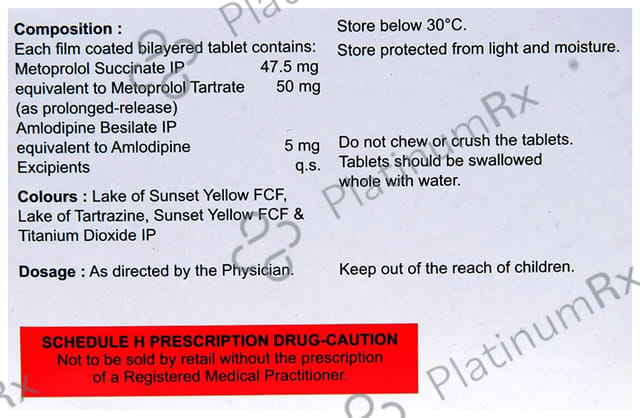 Met XL AM 50/5mg Tablet PR 20s