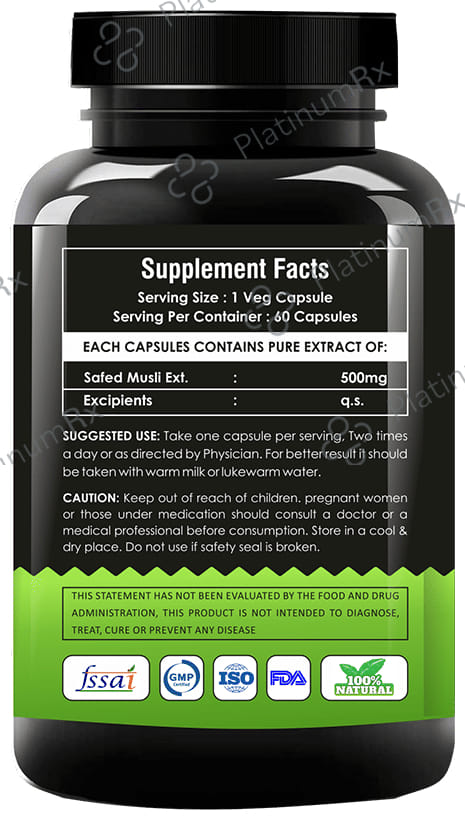 Health Mart Safed Musli 500mg Caspule for Vitality & Stamina