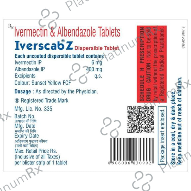 Iverscab Z 6mg/400mg Tablet