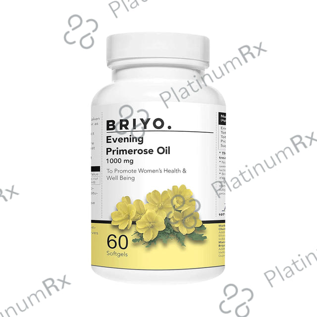 Briyo Evening Primrose Oil 1000mg Soft Gelatin Capsule for Women's Wellness Supports Hormonal Balance & Healthy Skin