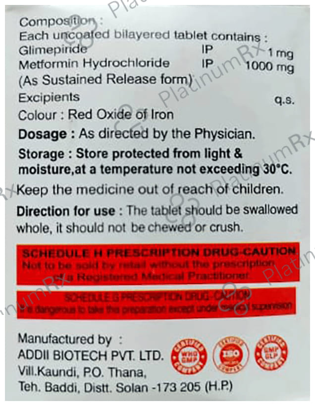 Geoglim G 1/1000mg Forte Tablet SR 10s