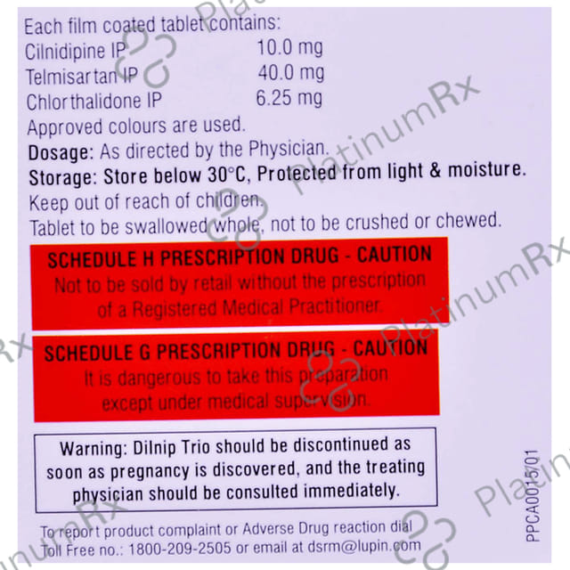 Dilnip Trio 40/10/6.25mg Tablet 10s