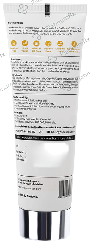 Seekcaus Sun Shield SPF 50 PA+++ Cream 80gm