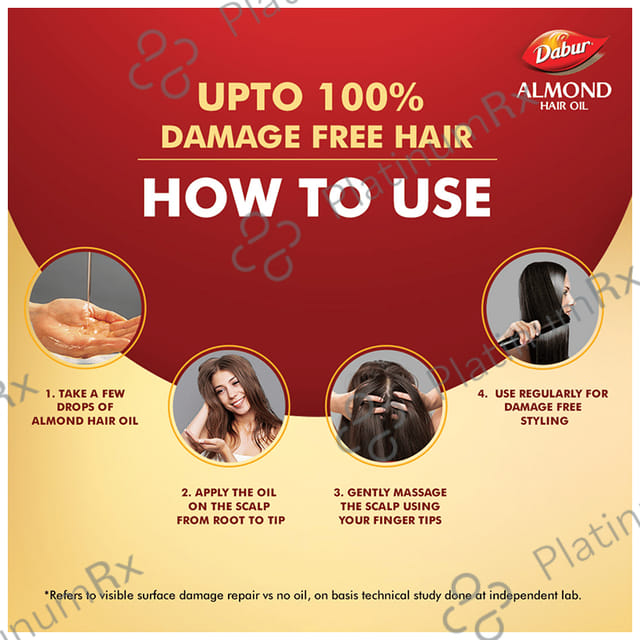 Dabur Almond Hair Oil with Soya Protein & Vitamin E - For Damage Free Hair 290 ml