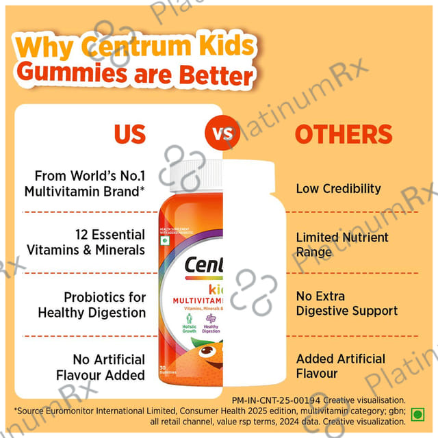 Centrum Kids Supports Multivitamin Gummy 30s