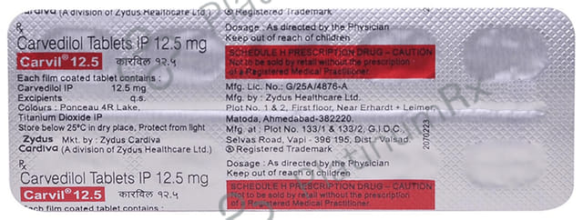 Carvil 12.5mg Tablet 10s