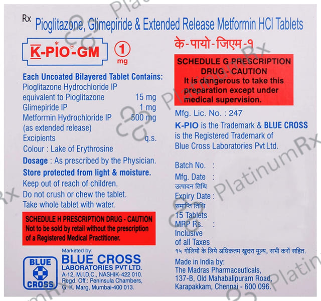K Pio GM 1/500/50mg Tablet ER 15s
