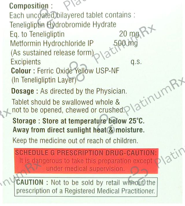 Tenetel Met 20/500mg Tablet SR 10s
