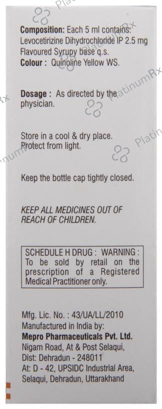 Teczine 2.5mg Syrup 60ml