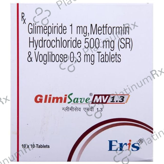 Glimisave MV 1.3/500mg Tablet SR 10s