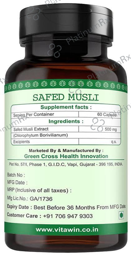 Vitawin Safed Musli 500mg Capsule