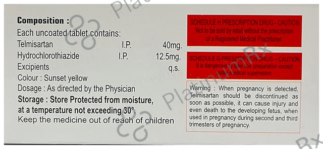 Telmosar H 40mg/12.5mg Tablet