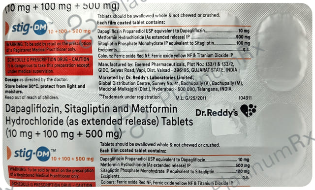 Stig DM 10mg/500mg/100mg Tablet ER