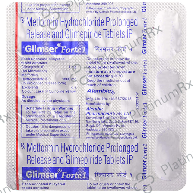 Glimser Forte 1 Tablet PR