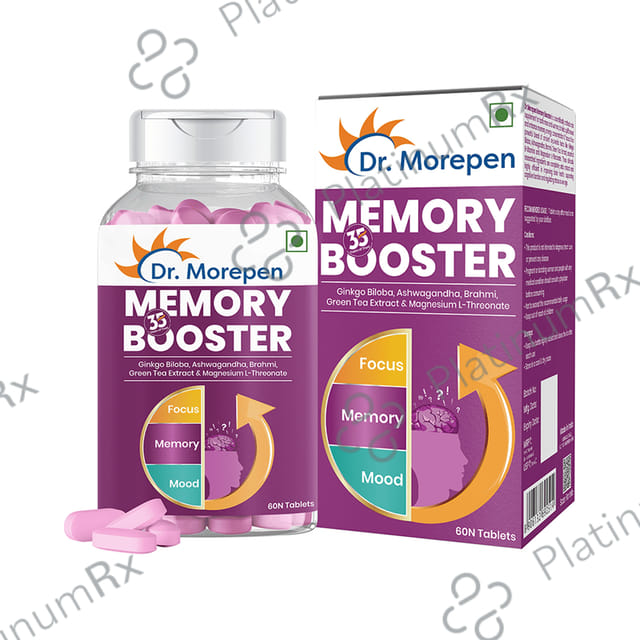 Dr. Morepen Memory Booster - With Gingko & Brahmi for Focus, Memory & Mood - Tablet