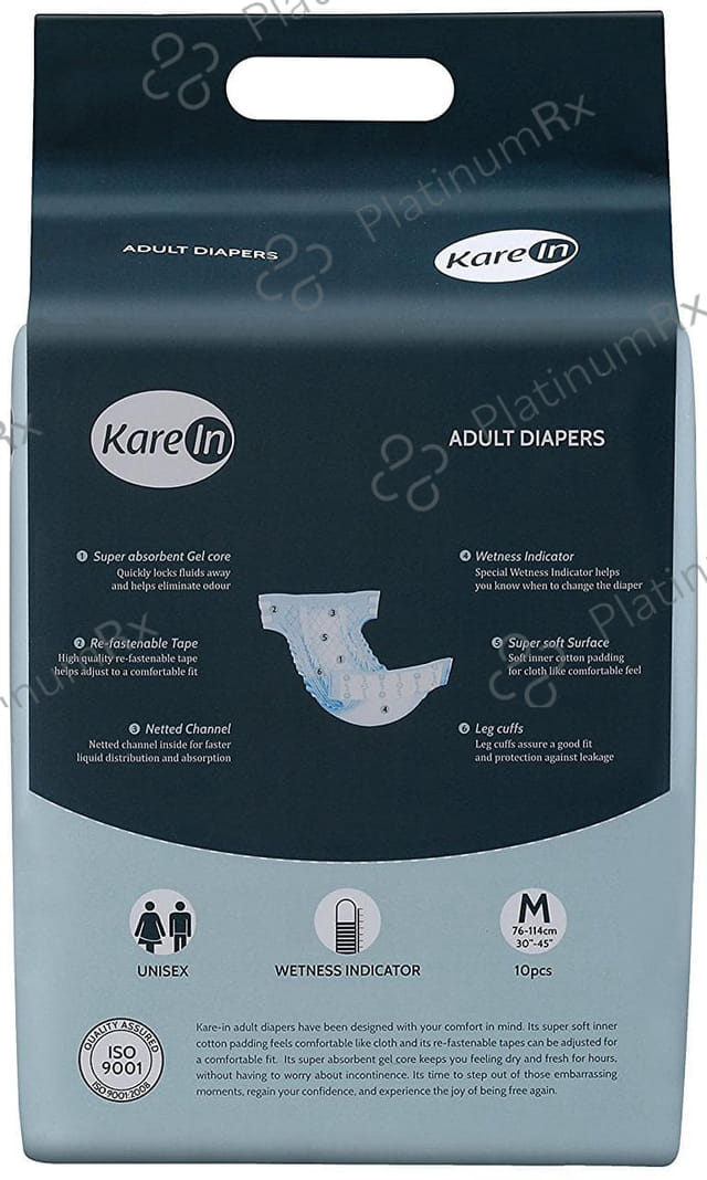 Kare In Unisex Adult Diaper Medium 10s