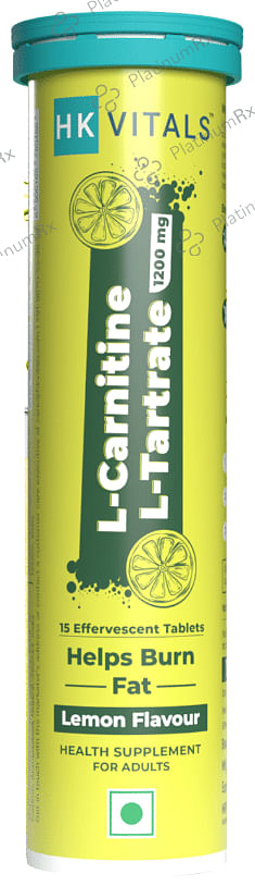 HK Vitals L-Carnitine L-Tartrate 1200mg Effervescent Tablet Lemon 15 Effervescent