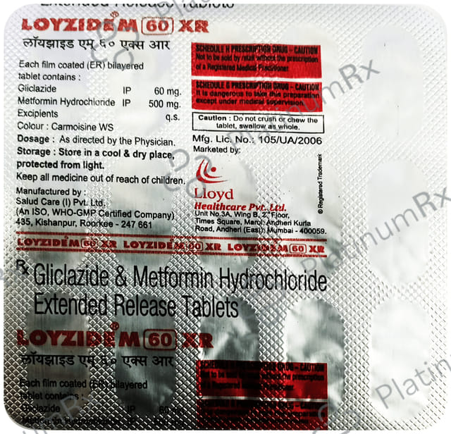 Loyzide M 60/500mg Tablet XR 15s