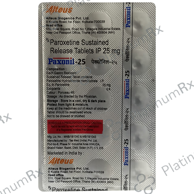 Paxonil 25mg Tablet SR 15s