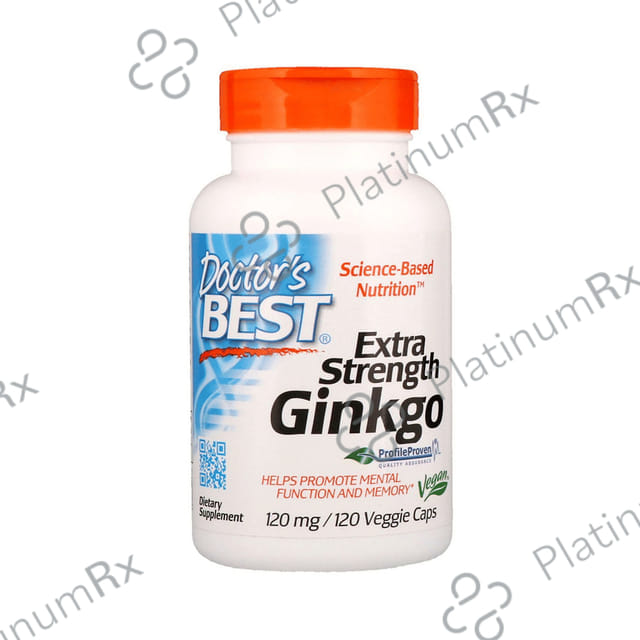 Doctor's Best Extra Strength Ginkgo 120mg Veggie Capsule - Promotes Mental Function & Memory
